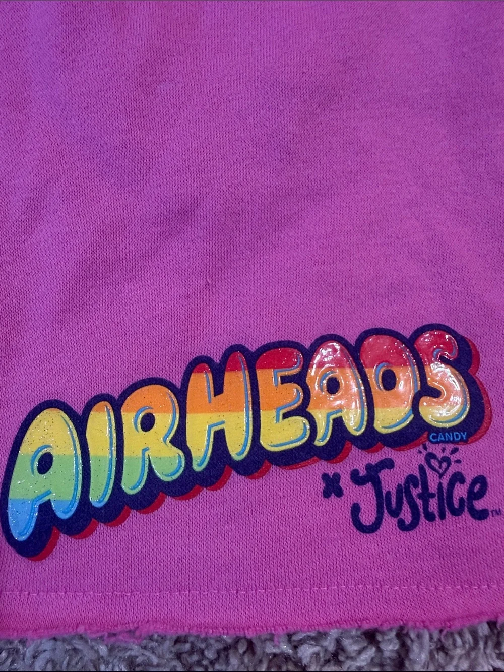 Justice-Airhead Colorblock Athletic Shorts-Pink/Red-Orange Drawstring Size 10(M)
